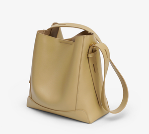 Genuine Leather Bucket <b>Bag</b> Women <b>Crossbody</b> Handbag <b>Large</b> Capacity Zipper Tote for Work Travel Daily Use - Product Image 1