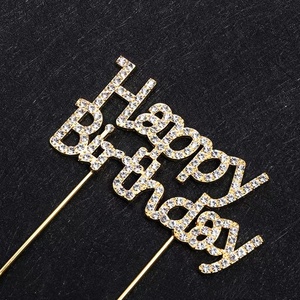 Festa Topper torta in metallo Cupcake Topper per varie feste di compleanno in pietra decorazioni torta accessori per torta - Product Image 4