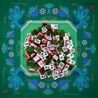 Tuiles de Mahjong en acrylique sur le thème de la faune, édition Halloween, ensemble de Mahjong américain avec tapis de Mahjong sur le thème de la faune d'Halloween