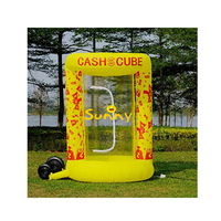 Tente gonflable, machine à attraper l'argent, cabine Cash Cube, jeux interactifs, couleur personnalisée, ventilateur intégré, matériau PVC/Oxford