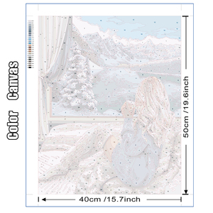 Tự Làm Sơn Dầu Của Số Cô Gái Handpainted Sẵn Sàng Khung Sơn Bằng Số Tuyết Núi Bộ Dụng Cụ Trên Vải Cho Phòng Khách - Product Image 2