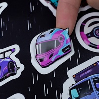 Feuilles d'autocollants en résine époxy 3D de couleur violette, votre logo personnalisé, autocollants décoratifs en résine époxy 3D, étiquettes autocollantes imperméables