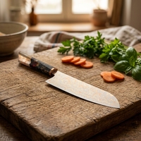 Couteau Santoku japonais multi-usage Kitchenbliss, outil de préparation culinaire, acier VG10, 33 couches de cuivre Damas