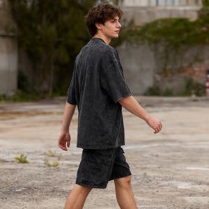 เสื้อยืด TKAN584D ลายเรียบง่าย สไตล์ลำลอง ผ้าถักน้ำหนัก 260 กรัม ล้างแบบวินเทจ ทรงโอเวอร์ไซส์ พิมพ์ลายสกรีน โลโก้แบรนด์สั่งทำได้ - Product Image 1