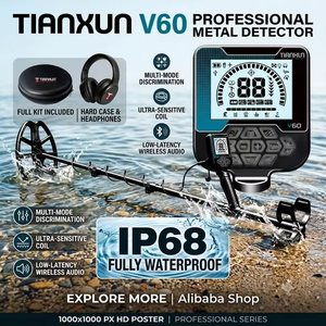 Rilevatore di Metalli 2026 Tianxun V60 Ricaricabile a Lungo Raggio, Impermeabile IP68, in Plastica, per Caccia al Tesoro - Product Image 4