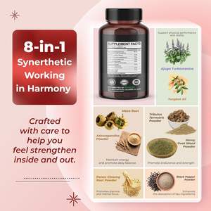 Haute puissance avec racine de maca, tribulus terrestris - Croissance musculaire, énergie, soutien de la mémoire, capsules de turkesterone - Product Image 4