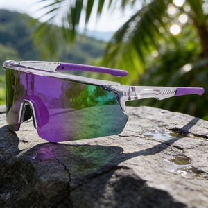 Lunettes de cyclisme à demi-cadre avec verres miroir, lunettes de sport d'extérieur coupe-vent - Product Image 3