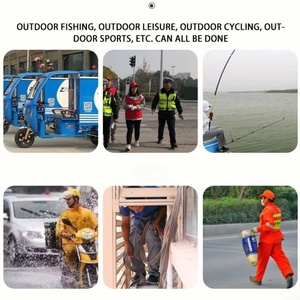 Imperméable réfléchissant double couche personnalisé avec capuche et pantalon, imperméable Oxford épais pour adulte, vêtements de <span class=keywords><strong>pluie</strong></span> séparés pour l'extérieur - Product Image 3