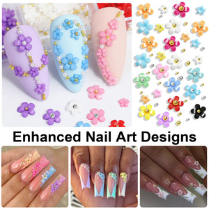 Fleurs acryliques à cinq pétales pour nail art, bijoux, fleurs de couleurs variées, <span class=keywords><strong>strass</strong></span> thermocollants, emballage en boîte blanche SP0605 Logo - Product Image 4