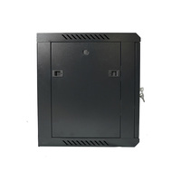 Armoire serveur réseau murale 9U 19 pouces, porte en verre trempé noir, profondeur 450 mm, acier sur mesure en stock