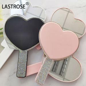 Mini Portable Light Makeup <b>Mirror</b> Square Handheld Cosmetics Tool Private Label LOGO ABS Compact Handheld Heart Makeup <b>Mirror</b> - Product Image 5