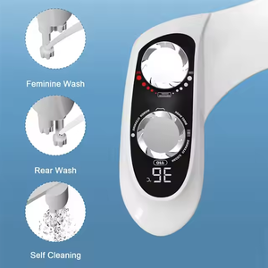 Toilet Seat <strong>Bidet</strong> Attachment Visible Temperature Dual Nozzle Feminine Rear Wash Self Cleaning <strong>Warm</strong>&amp;Cold <strong>Water</strong> Adjustable <strong>Sprayer</strong> - Product Image 3