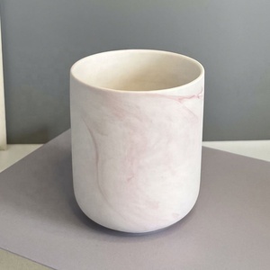 Luxury Empty Matte Round <b>Marbled</b> Candle Holder 12Oz Ceramic Candle <b>Jar</b> Vessels for Sale - Product Image 3