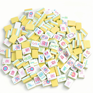 Juego de Mahjong Americano de Lujo, Color Amarillo Claro, para Entretenimiento, Diseño Portátil Universal para 4 Jugadores, Venta al Por Mayor - Product Image 5