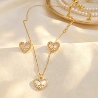 Parure de bijoux en cuivre plaqué or 18 carats, inspirée des créateurs, avec collier et boucles d'oreilles en perles de coquillage blanc et zircon, résistante au ternissement, pour mariée 2026