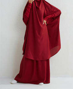 Nabi <span class=keywords><strong>Ashura</strong></span> Borka musulmán Popular de alta calidad de moda elegante Color sólido dos piezas Jilbab última manga larga - Product Image 6