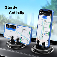 Support de téléphone flexible et antidérapant pour tableau de bord de voiture, motif lapin mignon, rotatif à 360°, réutilisable et lavable, pour bureau et surface plane