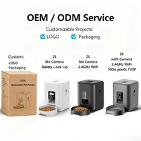Comedero Automático para Gatos OEM de 2L con Cámara HD Integrada, Control Remoto WiFi a Prueba de Agua, Dispensador Inteligente de Comida para Mascotas con Temporizador, Diseño Moderno