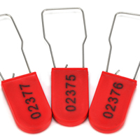 Cadenas en fil métallique en plastique, cadenas en plastique numérotés, scellés de sécurité, scellés de compteur électrique, serrures jetables anti-effraction, rouge