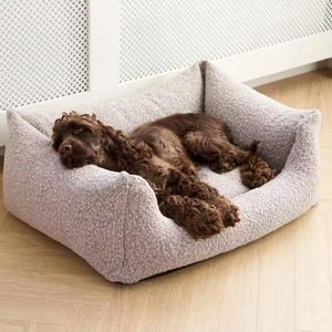 Großhandel Maßgefertigtes Neues Design Luxuriöses Solides Memory-Schaum Wasserdichtes Rechteckiges Hundebett mit Abnehmbarem Bouclé-Stoffbezug für Innenräume - Product Image 1