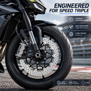 โรเตอร์ดิสก์เบรกหน้าแบบลอยตัว310มม. สำหรับ Triumph Speed Triple Scrambler1200จรวด3เสือ<span class=keywords><strong>900</strong></span> <span class=keywords><strong>GT</strong></span> <span class=keywords><strong>Pro</strong></span> 850 Speed TWIN - Product Image 2