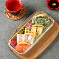 Barquettes alimentaires jetables en papier kraft robustes avec couvercle, formats 500ml, 650ml, 750ml, 1000ml, pour sushi, vente en gros