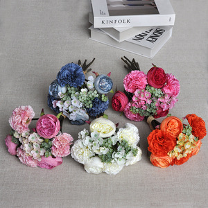 Bouquets <span class=keywords><strong>de</strong></span> mariée artificiels, fausses fleurs en forme <span class=keywords><strong>de</strong></span> boule, décorations <span class=keywords><strong>de</strong></span> mariage, décoration <span class=keywords><strong>de</strong></span> salon, soie <span class=keywords><strong>et</strong></span> plastique <span class=keywords><strong>de</strong></span> haute qualité - Product Image 2