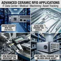 Etiqueta RFID de Microcerámica Personalizada Anti-Metal con Chip UHF de Alta Temperatura para Inventario de Racks de Servidores IT