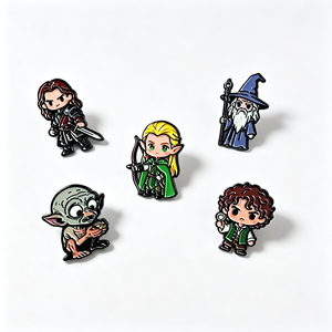 Broche créative en alliage de zinc sur <span class=keywords><strong>le</strong></span> thème du Seigneur des Anneaux, personnalisée, Gandalf, Elfe, Hobbit, <span class=keywords><strong>Gollum</strong></span>, technique de peinture à l'huile pour la décoration - Product Image 1