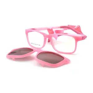  Gafas polarizadas TAC con clip para niños, monturas de gafas ópticas redondas para niños, monturas ópticas para niños de alta calidad, gafas italianas