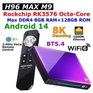 H96 MAX RK3576 M9 Android IPTV Box 4K USB2.0 4G32G 1000M DDR4 Android14 USB3.0 Wifi6 BT5.4 8K 8G128 Set Top Box Reproductor Multimedia - Product Image 2