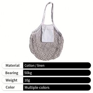 Bolsa de Compras Plegable de Malla de Algodón para Verduras, Venta al Por Mayor, Alta Calidad - Product Image 3
