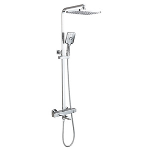 Chrome Plated Stainless Steel Shower Set Rectangle Rain Shower Head With Handheld 3.5-4.9 Gpm Temperature Controlled For Home - Product Image 3
