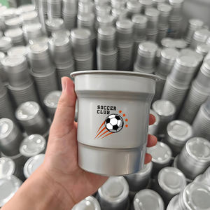 Mug à café en aluminium personnalisé avec logo, design martelé coloré - Style classique pour les fêtes, écologique et léger - Product Image 2