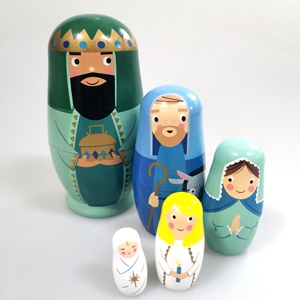 Diseño Creativo Rey Muñeca Anidada Juguete de Madera Artesanía Regalo Muñeca Anidada Rusa Decoración de Navidad - Product Image 4