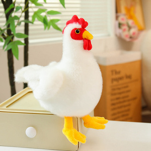 ตุ๊กตาไก่ขาวเหมือนจริง ของเล่นนุ่มนิ่ม ไก่คู่รักน่ารัก ของขวัญตกแต่งบ้าน - Product Image 5