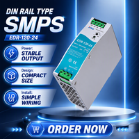 Alimentation à découpage sur rail DIN ZTAO 120W EDR-120-24 24V/12V 5A/10A à sortie unique pour usage industriel, certifiée CE FCC ROHS, garantie 3 ans