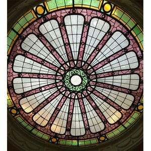 Techo de cúpula Circular de vitral con patrón moderno decorativo para fábrica de museos <span class=keywords><strong>del</strong></span> <span class=keywords><strong>Vaticano</strong></span>, cúpula de vidrio emplomado de Arte de mosaico personalizado - Product Image 2