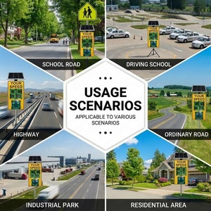 Señalización de Velocidad con Radar Solar LED para Exteriores Guangan, Pantalla Digital, Panel de Advertencia de Tráfico Rectangular de Aluminio para Seguridad Vial - Product Image 3