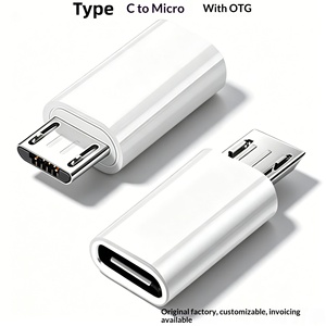 Adaptateur OTG USB2.0 Type C Femelle vers Micro V8 pour la charge et le transfert de données, compatible avec les téléphones et tablettes <span class=keywords><strong>iPhone</strong></span>, Huawei, Android - Product Image 1