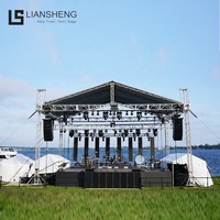 Iluminación Exterior de 300x300mm, estructura cuadrada de aluminio con marco de iluminación de escenario para conciertos