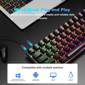Teclado Mecánico para Juegos TK61 RGB con Retroiluminación, Teclas ABS, Sin Conflicto en Teclas Completas, Conexión USB con Cable, Proyección para Computadora Portátil, 60% - Product Image 4