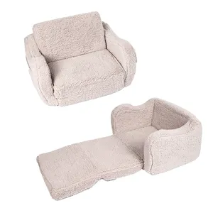 OEM Memory Foam sherpa toddler chair 2-1 sofa sherpa sofa toddler sherpa kids flip out sofa