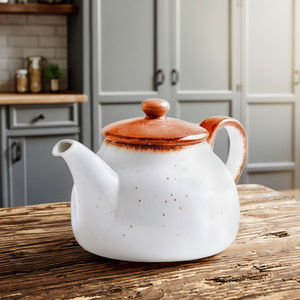 Tetera Tree Rings de 660 ml, color naranja oscuro, de porcelana reforzada, con asa. - Product Image 2