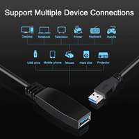 Câble d'extension USB 3.0 haute vitesse 5 Gbps mâle-femelle pour ordinateur/ordinateur portable