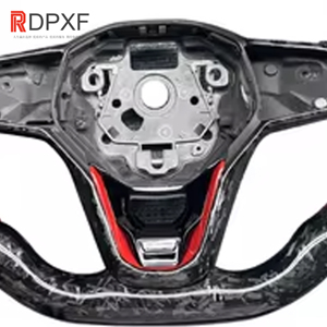 พวงมาลัยรถยนต์ RDPXF สำหรับ Volkswagen VW Golf <span class=keywords><strong>8</strong></span> Mk7 Mk8 GTI 7R คาร์บอนไฟเบอร์ หนังแท้ ทรงสปอร์ต D/Flat/<span class=keywords><strong>F1</strong></span> ขนาด 50 มม. จับกระชับมือ ใช้ได้กับรถยนต์ทั่วไป - Product Image 5