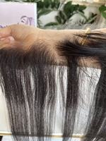 Nudos Invisibles para Encaje HD, Cabello Virgen Europeo con Cutícula Alineada, Topper Frontal para Mujer con Línea de Cabello Recesada, Sin Pegamento