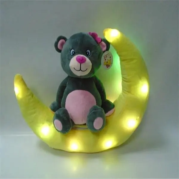 2017 Baru Lampu LED Boneka Beruang Mainan Mewah Kustom Bulan LED Beruang untuk Anak-anak