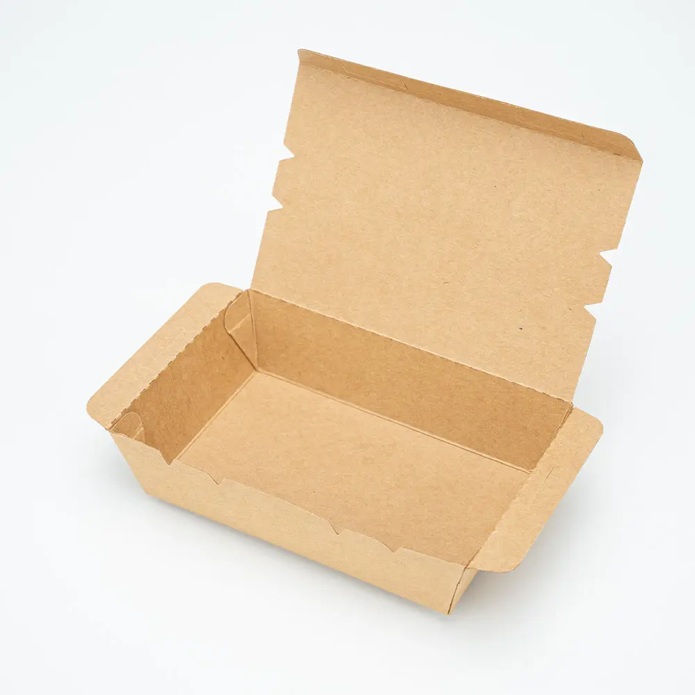 Boîte d'emballage en carton Hot Dog Assiettes et bols en papier 700ml Hamburger Kraft To Go Box #2 Hb 6 Salade Baggas Burger Box