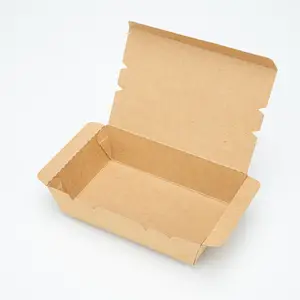 Hot Dog-Karton Verpackungsbox Papierteller und Schalen 700 ml Hamburger Krafttoffee-Karton #2 Hb 6 Salat Baggas Burger-Karton